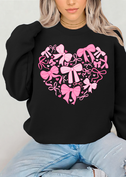 VALENTINE'S DAY COQUETTE HEART CREW NECK SWEATSHIRT