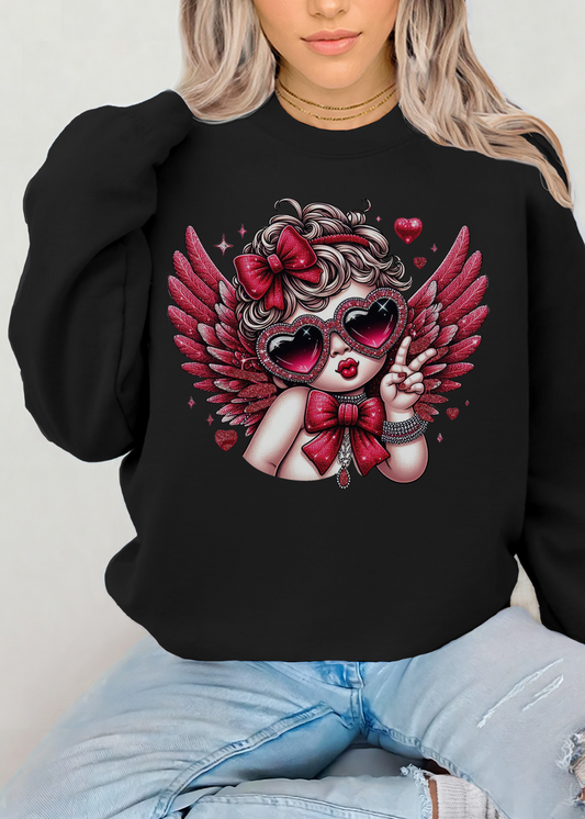 VALENTINE'S DAY CUPID RETRO CREW NECK SWEATSHIRT