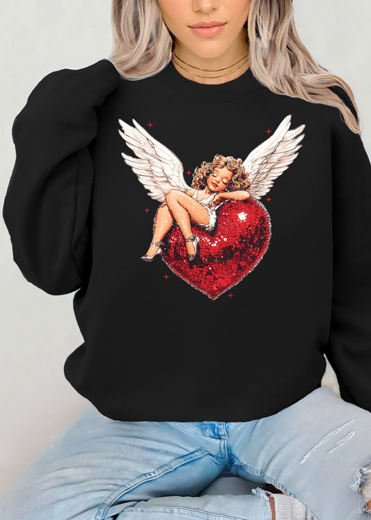 CUPID RETRO DISCO CREW NECK SWEATSHIRT